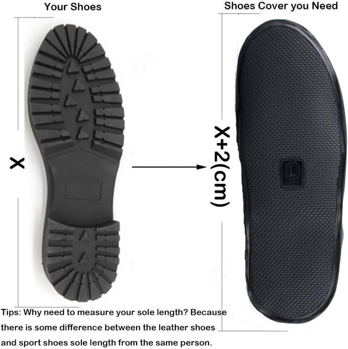 Waterproof Shoe Covers - Rain Shoe Covers - With Zipper and Drawstring