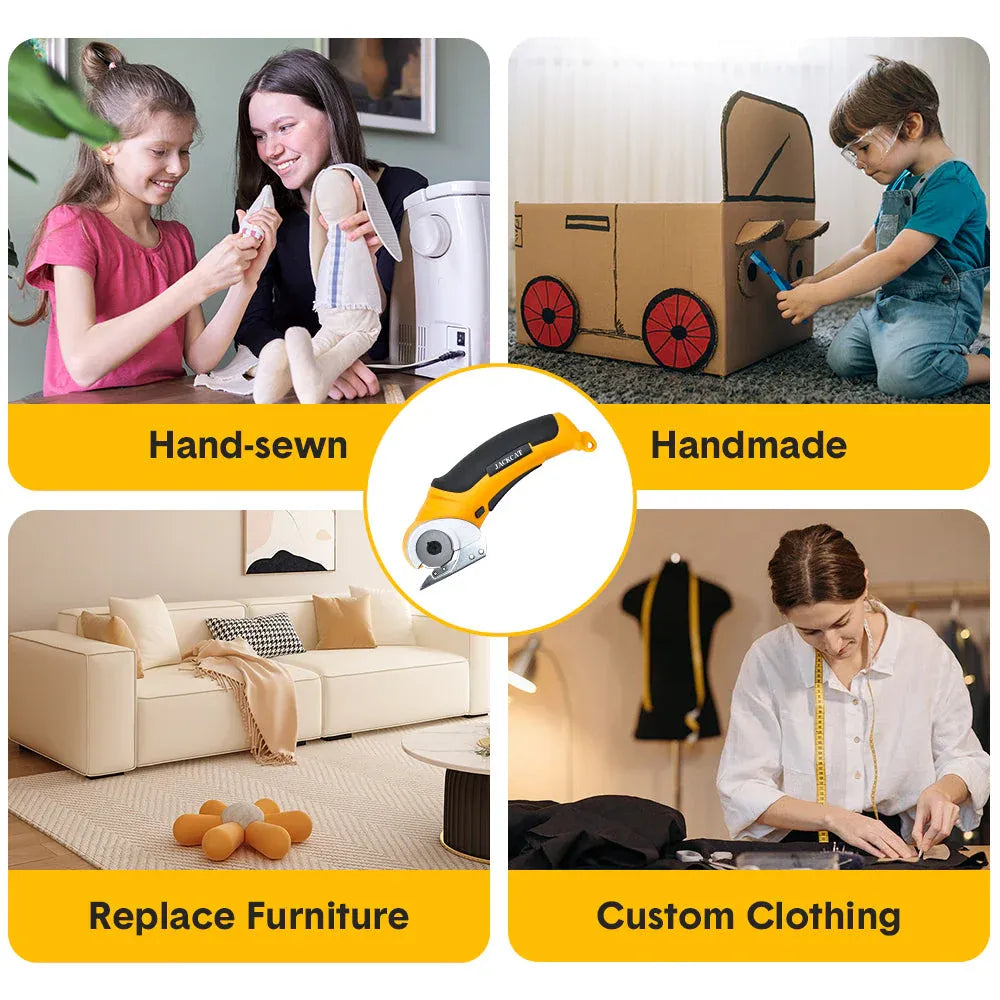 Cordless Electric Scissors 4.2V Rotary Cutter 2000mAh Battery