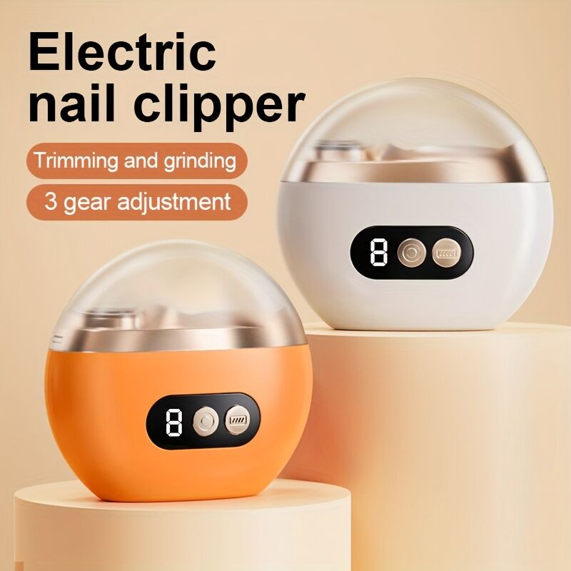Smart Electric Nail Clipper 2-in-1 Polishing & Grooming Tool, USB Rechargeable