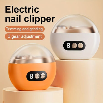 Smart Electric Nail Clipper 2-in-1 Polishing & Grooming Tool, USB Rechargeable