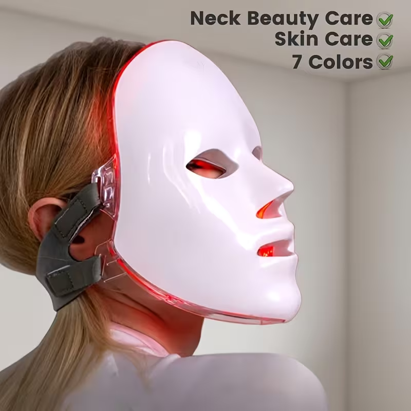 7-Color Facial Mask Device with USB- Light Beige Care, Portable Face Mask Machine for Home Use, 7 Colors Suitable for Women &, Skincare, Valentine's Day