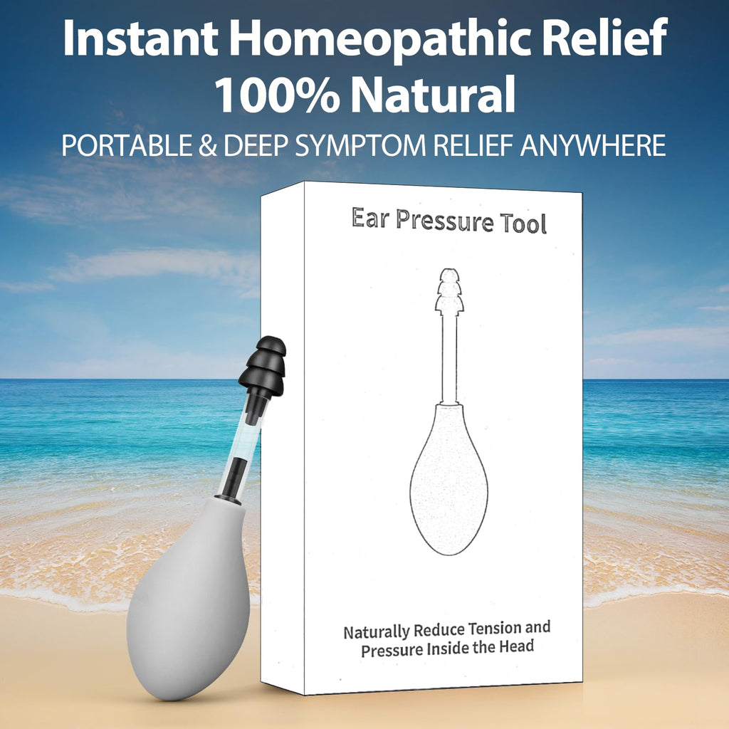 Ear Pressure Relief Tool – Natural Headache & Tinnitus Relief Device, Instant Pain Reduction, Portable Ear Massage for Migraine, Insomnia, Dizziness Use(Grey)