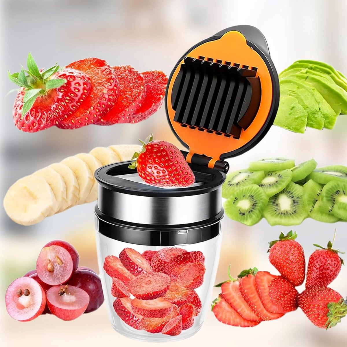 Fruit Slicer - Egg Slicer - Stainless Steel - Suitable for soft fruit