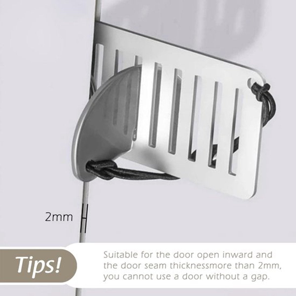 Portable Door Lock - 2 Pieces - Portable Door Lock - Portable Travel Lock - Stainless Steel - Secure - Self-Defense - Travel Lock Door - Door Stopper - Anti-Burglary - Security - Steel - Hotel - Privacy - Travel Accessory - Prevent Unauthorized Access