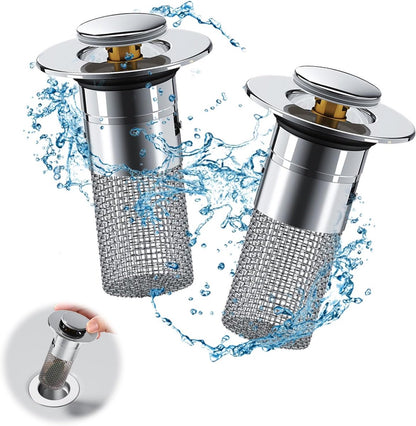Stainless steel Drain 34-40mm - Drain Stopper - Bathroom Washbasin Drain Plug