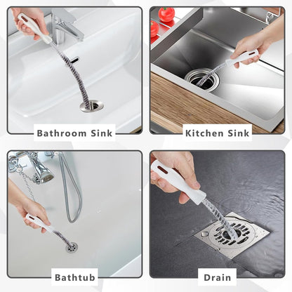 4-piece sink cleaning brush set - Drain brush - 45 cm