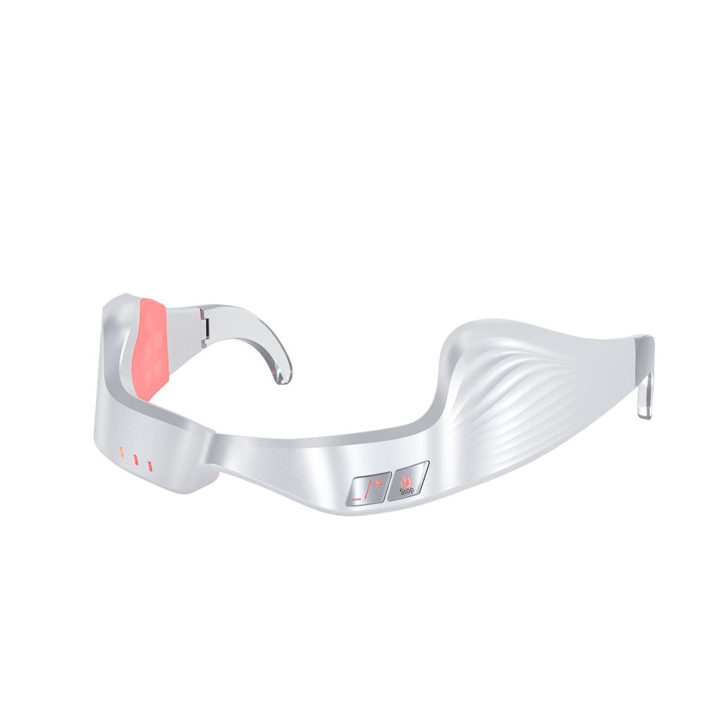 Red Light Eye Massager,Red Light Glasses,Under Eye Light Therapy Device,Red Light Beauty Device Eye Massage Light-Weight,Reducing Dark Circles,Puffiness,Wrinkles (Milky)