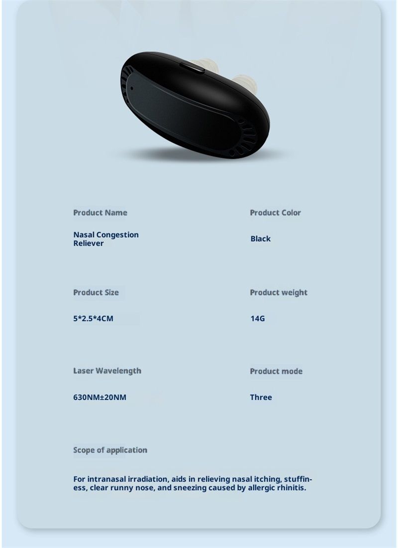 Red Light Nasal Therapy Device, Portable Red Light Therapy for Nose,Red Light Nasal Soothing Device USB-Rechargeable Light Therapy