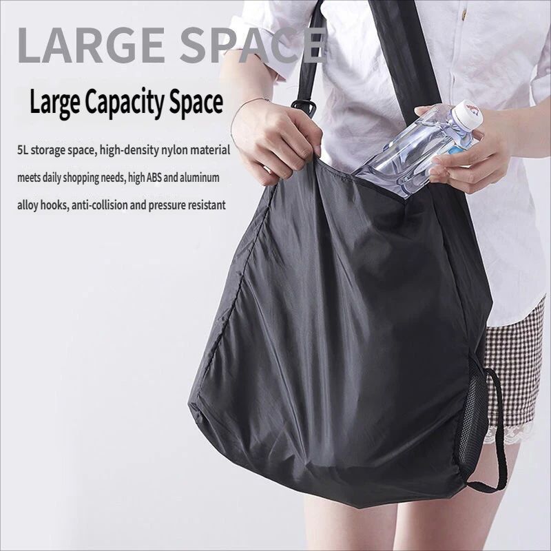 Portable folding shopping bag-Black