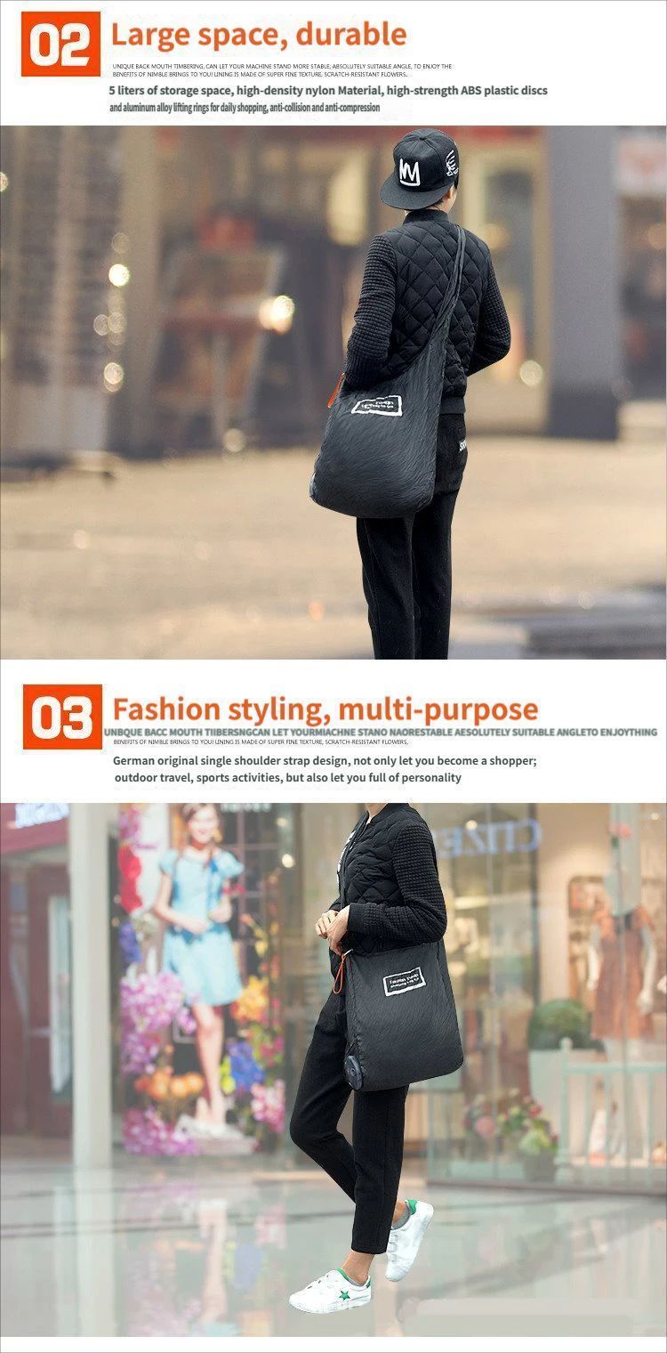 Portable folding shopping bag-Orange