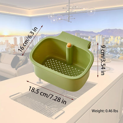Green Multi-Functional Hanging Food Strainer for Sinks