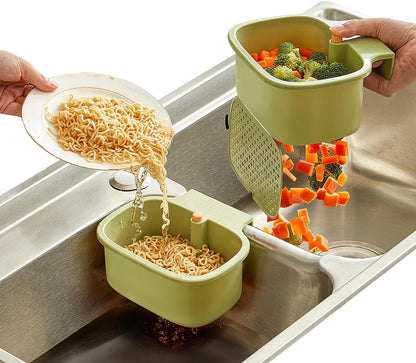 Green Multi-Functional Hanging Food Strainer for Sinks