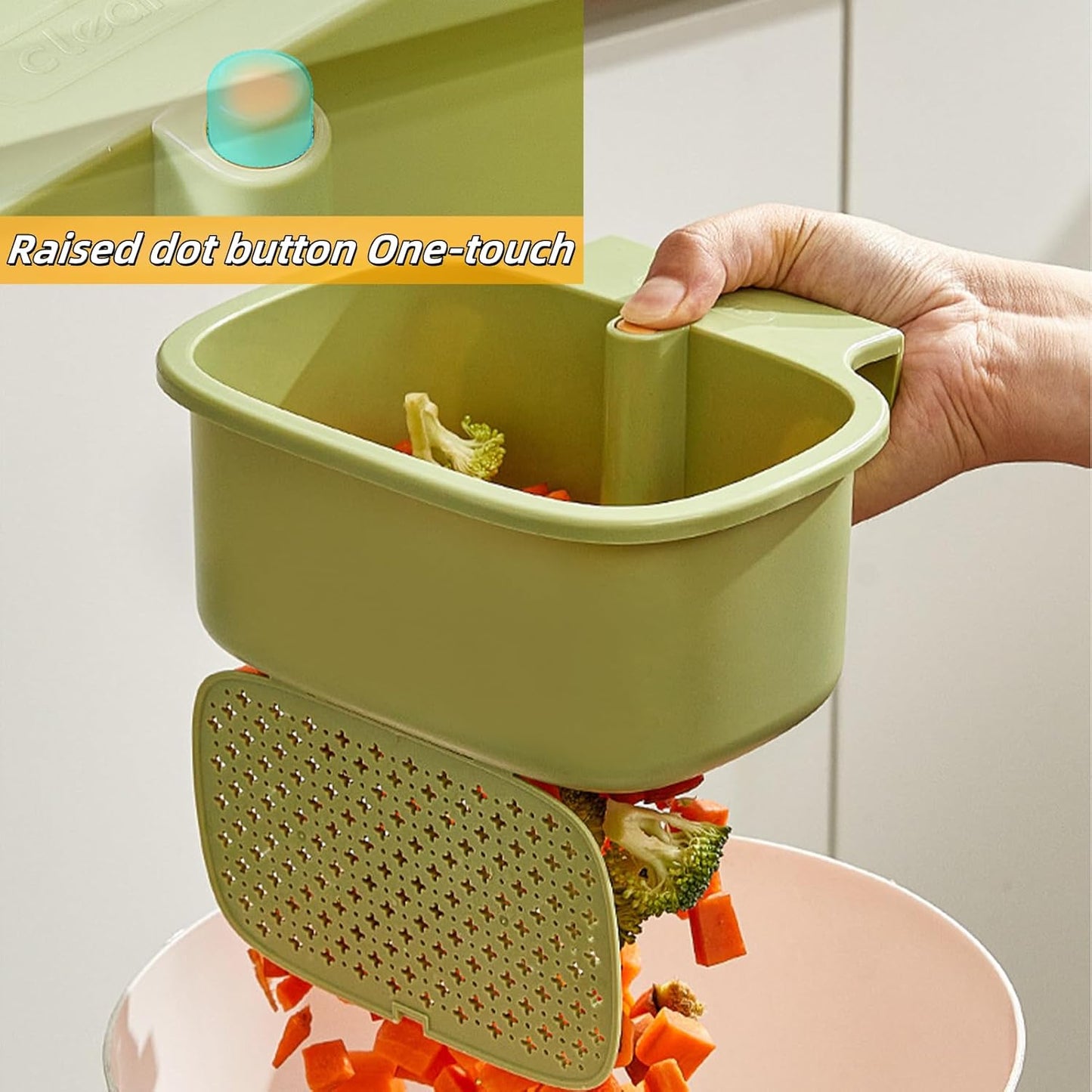 Green Multi-Functional Hanging Food Strainer for Sinks