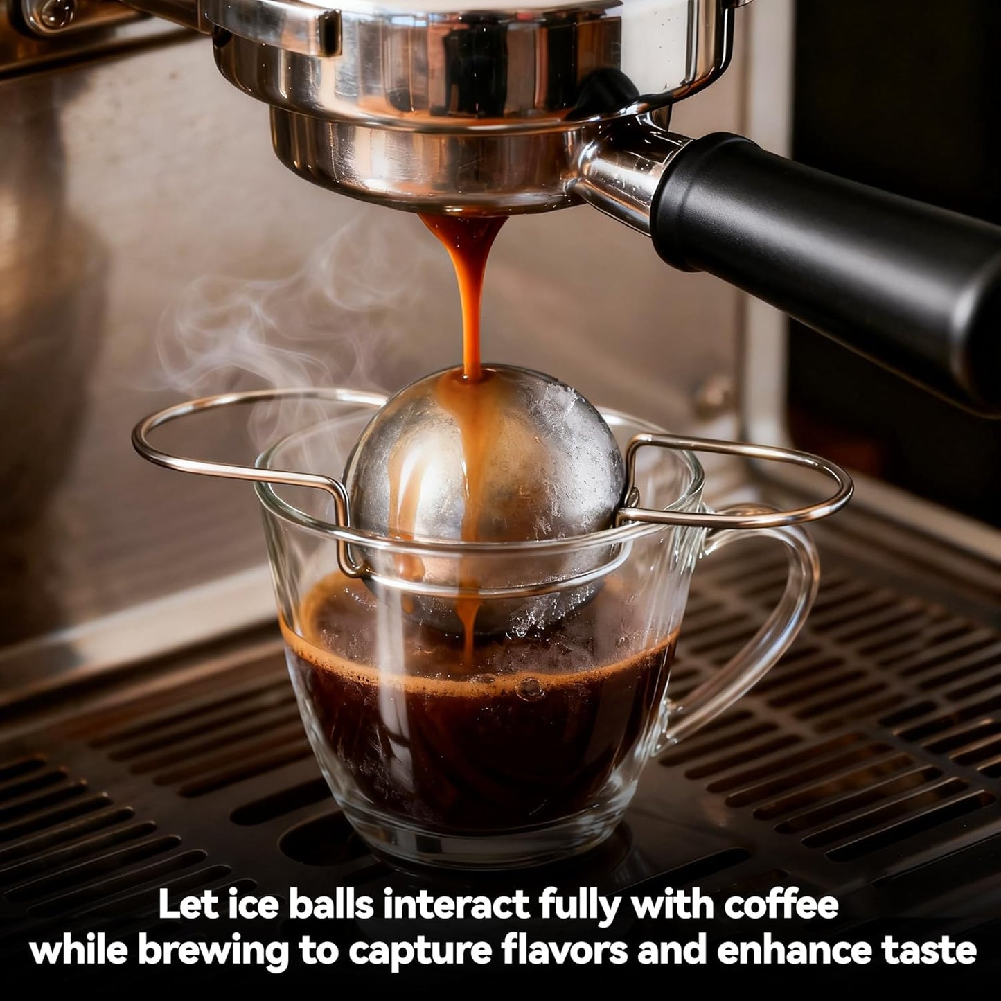 2 Pack Espresso Frozen Ball for Espresso Coffee, Stainless Steel