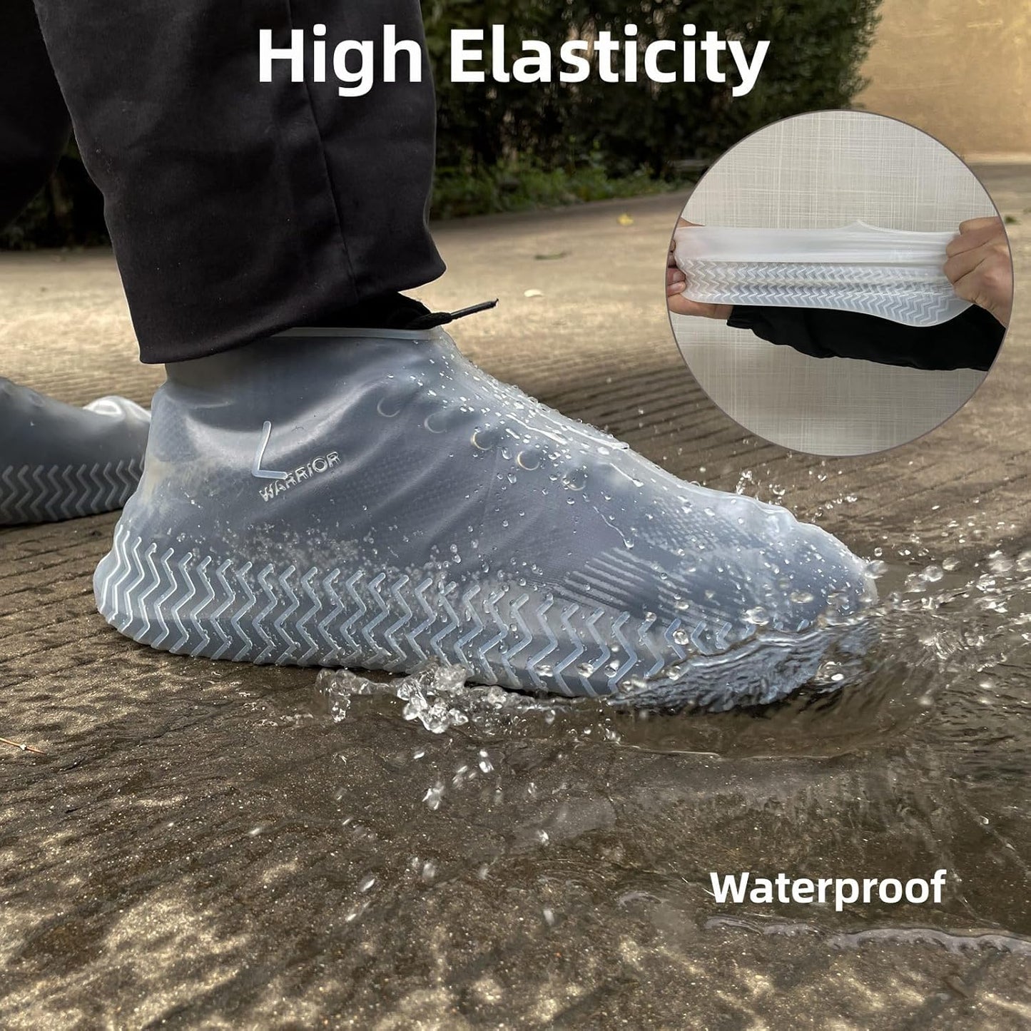 Waterproof Shoe Covers 2 Pairs, Rain Shoe Covers Reusable Silicone Non-Slip Shoe Covers