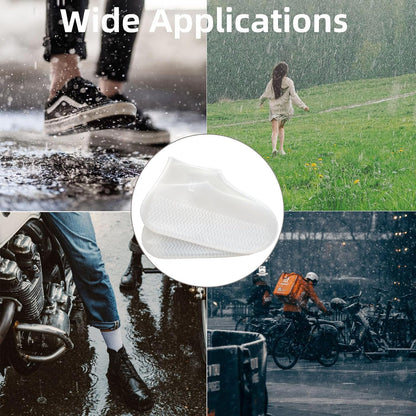Waterproof Shoe Covers 2 Pairs, Rain Shoe Covers Reusable Silicone Non-Slip Shoe Covers