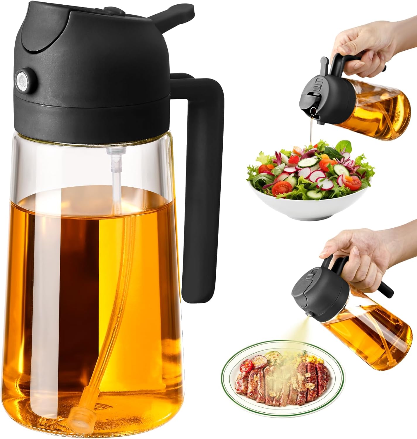 Oil Sprayer for Cooking 2 in 1 Oil Dispenser and Oil Sprayer