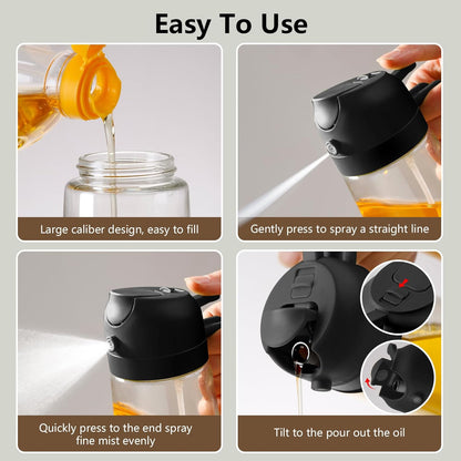 Oil Sprayer for Cooking 2 in 1 Oil Dispenser and Oil Sprayer
