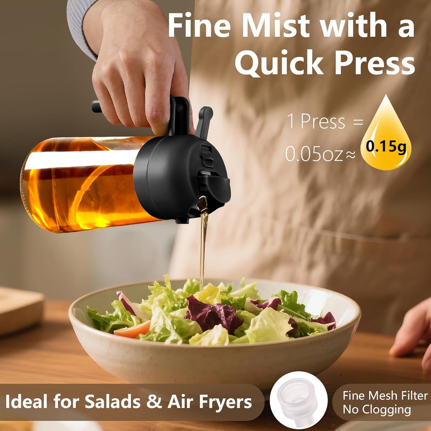 Oil Sprayer for Cooking 2 in 1 Oil Dispenser and Oil Sprayer
