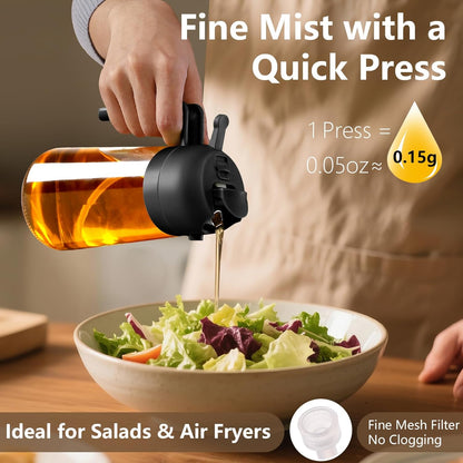 Oil Sprayer for Cooking 2 in 1 Oil Dispenser and Oil Sprayer