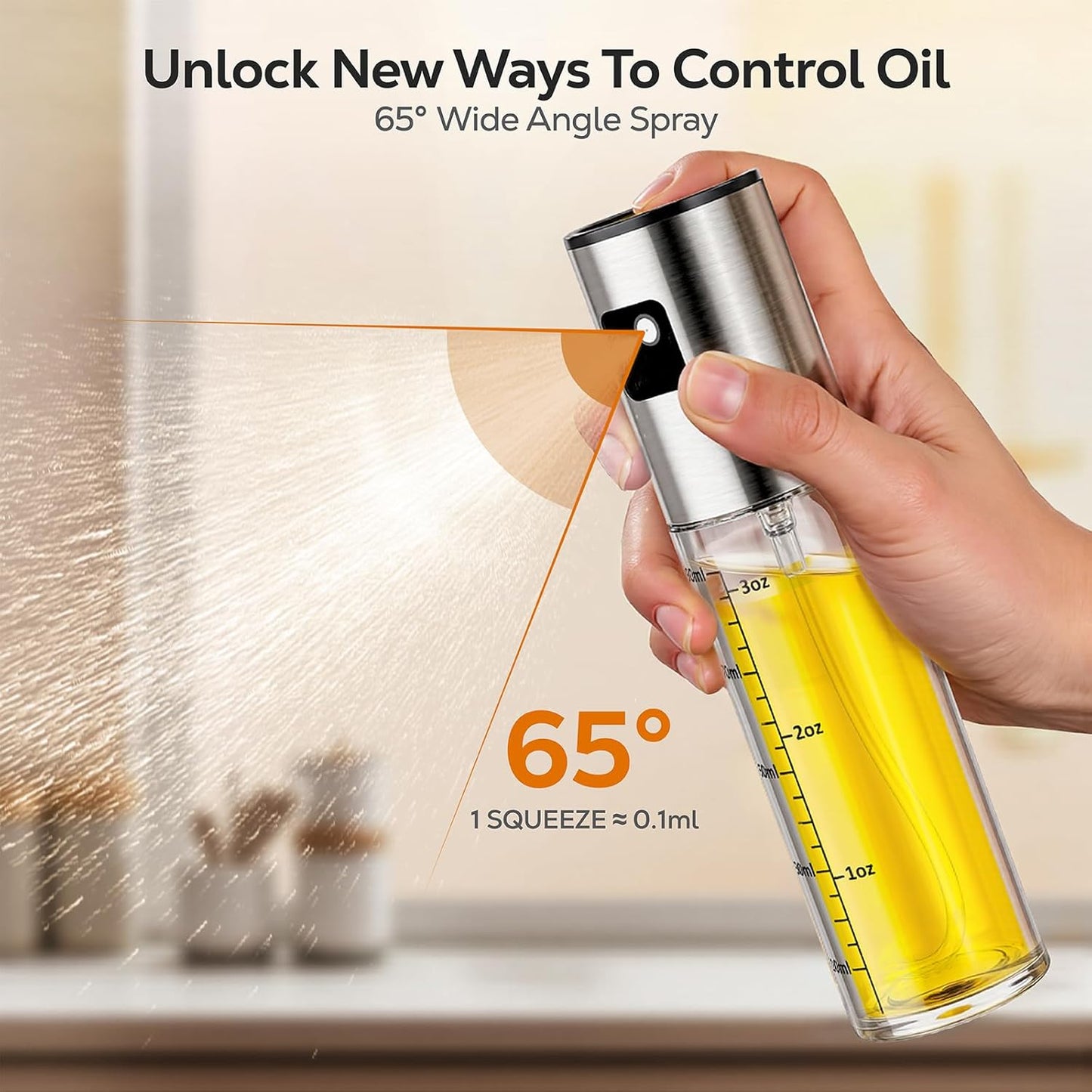Oil Spray Bottle 2Pcs: Olive Sprayer for Cooking
