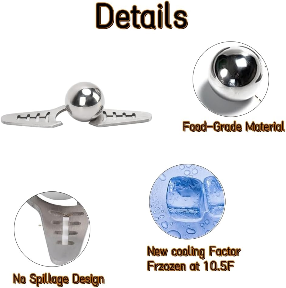 Stainless Steel Coffee Cooling Ball, Reusable Espresso Chiller