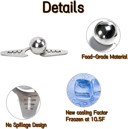 Stainless Steel Coffee Cooling Ball, Reusable Espresso Chiller
