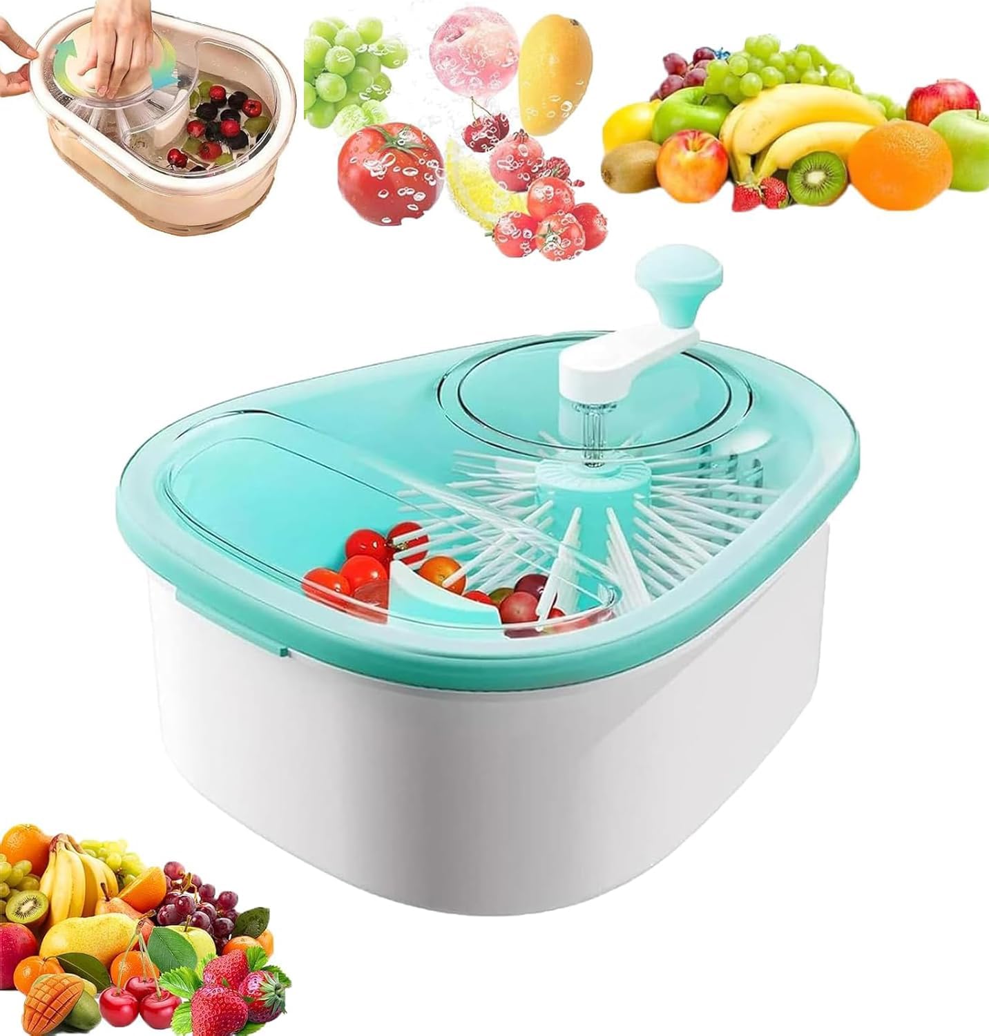 Fruit Cleaner Spinner - Fruit Washer Spinner Bowl with Lid
