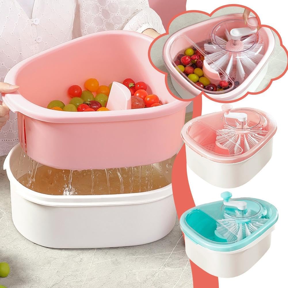 Fruit Cleaner Spinner - Fruit Washer Spinner Bowl with Lid