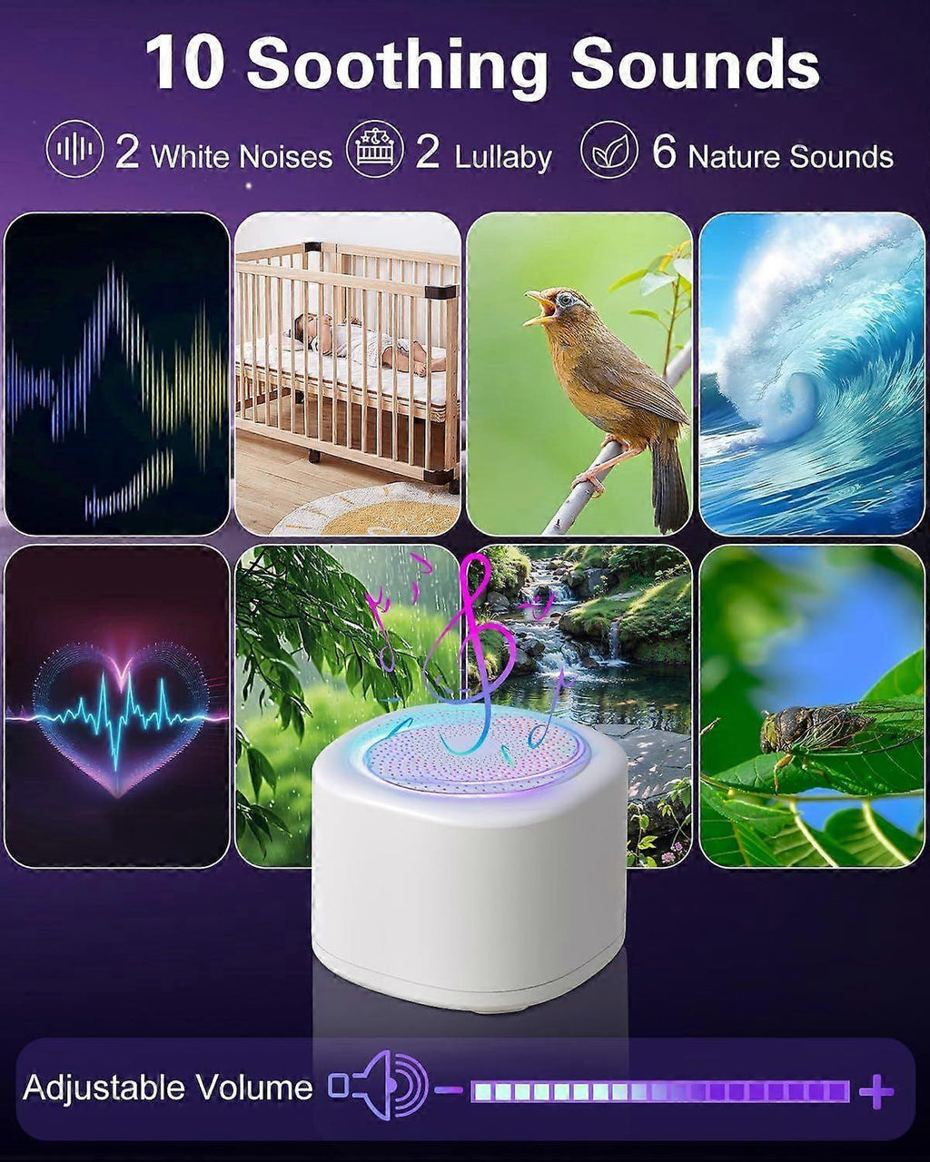 Latest Model Portable White Noise Machine Babies Adult Sleep Sound Device