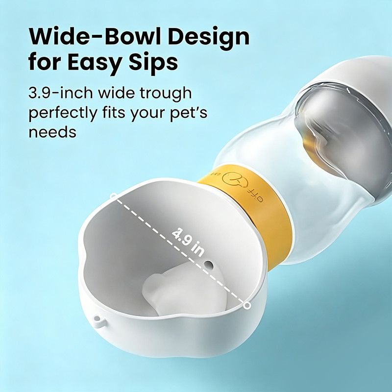 350ML Portable Outdoor Pet Water Cup, Leak-Proof Travel Water Dispenser - Yellow