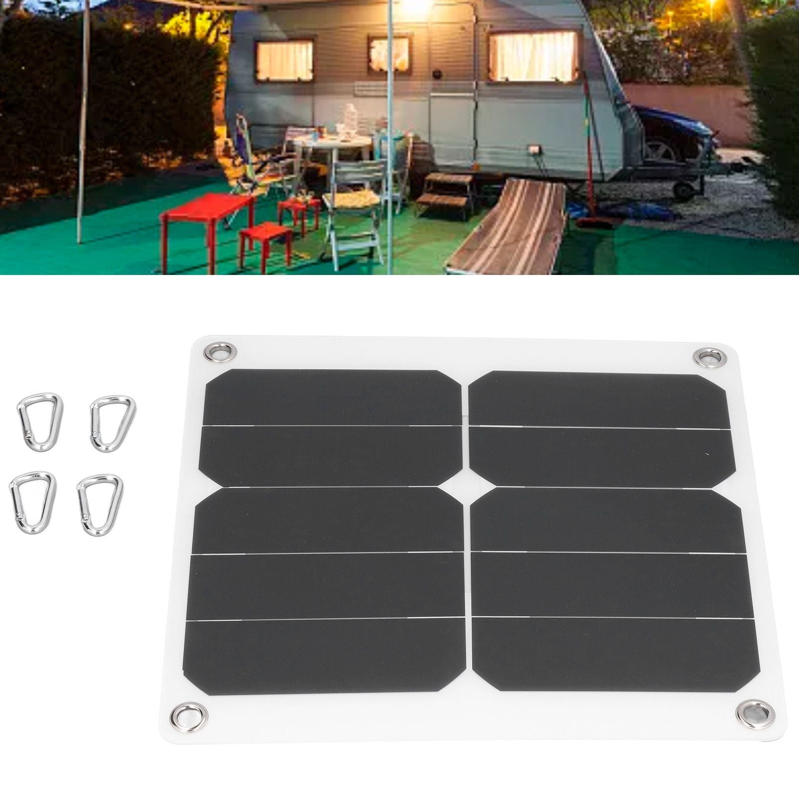 15W Solar Panels USB High Conversion Efficiency Light 5V Portable Solar Power Bank for Camping Hiking Biking