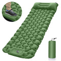 Green Portable Outdoor Inflatable Mat - Foot-Operated Camping Sleeping Pad