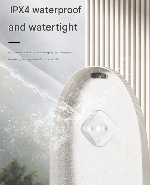 2 Pcs White Automatic UVC Toilet Sanitizer Light - Rechargeable Portable Sterilizer for Bathroom Hygiene
